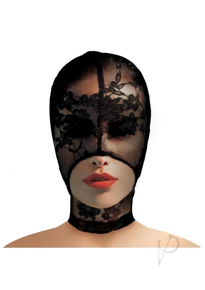 Master Series Lace Seduction Lace Bondage Hood Black Master Series Couples