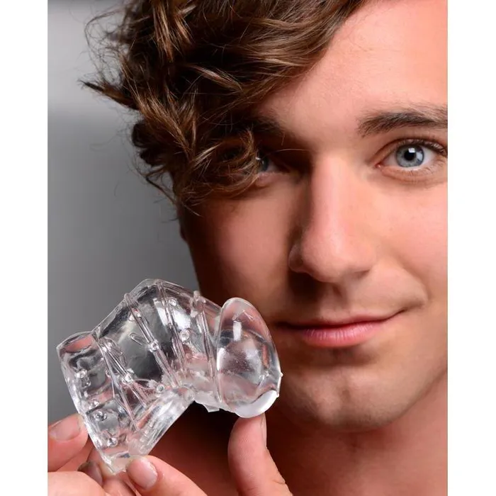 Master Series Male Sex Toys 20 Nubbed Detained Soft Body Chastity Cage