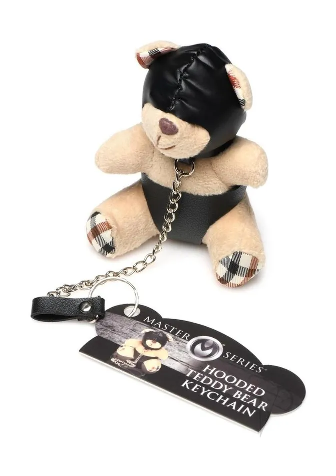 Master Series Male Sex Toys Master Series Hooded Teddy Bear Keychain Tan