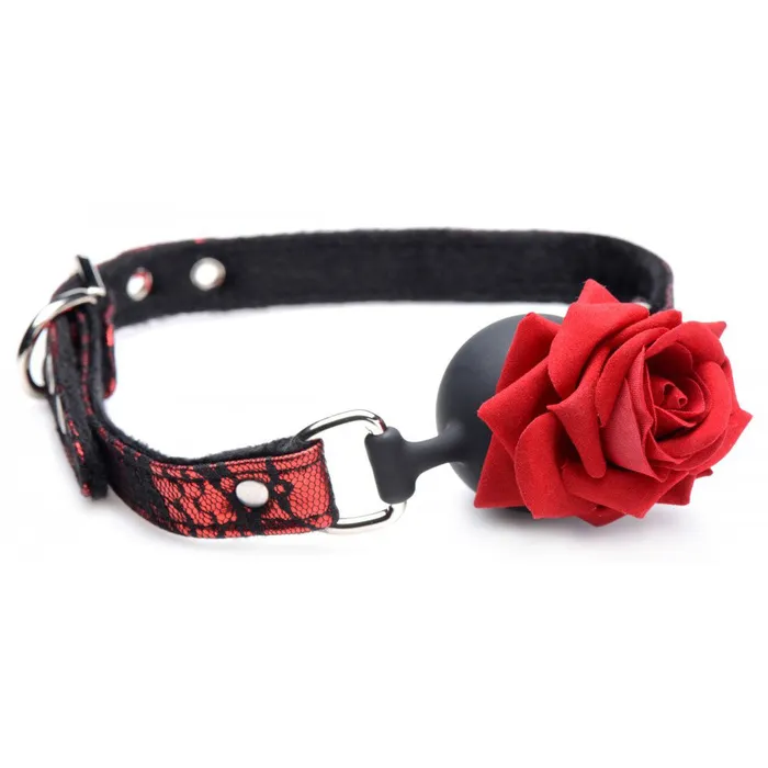 Master Series Silicone Ball Gag with Rose Male Sex Toys