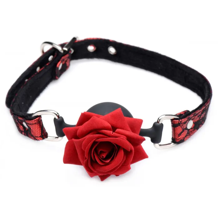 Master Series Silicone Ball Gag with Rose Male Sex Toys