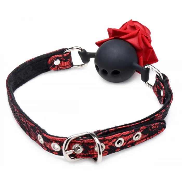 Master Series Silicone Ball Gag with Rose Male Sex Toys