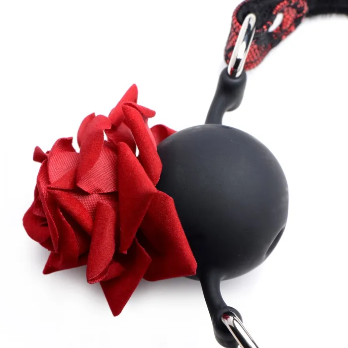 Master Series Silicone Ball Gag with Rose Male Sex Toys