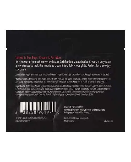 Max Satisfaction Masturbation Cream Foil 6 ml Pack of 24 Max 4 Men Male Sex Toys Max Satisfaction Masturbation Cream Foil 6 ml Pack of 24 Max 4 Men Male Sex Toys