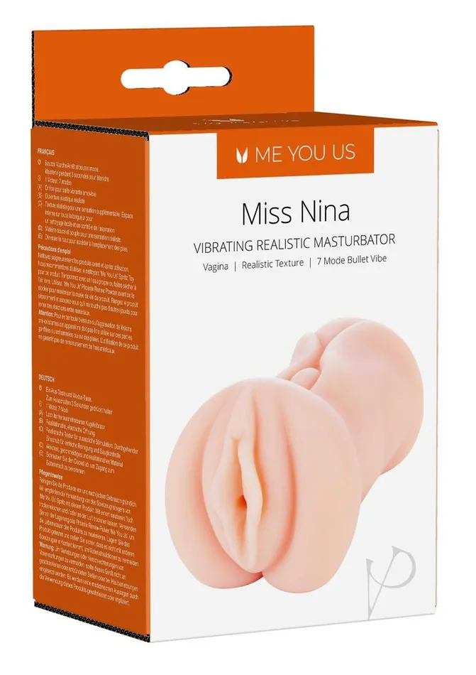 ME YOU US Miss Nina Premium Vibrating Realistic Masturbator Pussy Vanilla Me You Us Male Sex Toys ME YOU US Miss Nina Premium Vibrating Realistic Masturbator Pussy Vanilla Me You Us Male Sex Toys