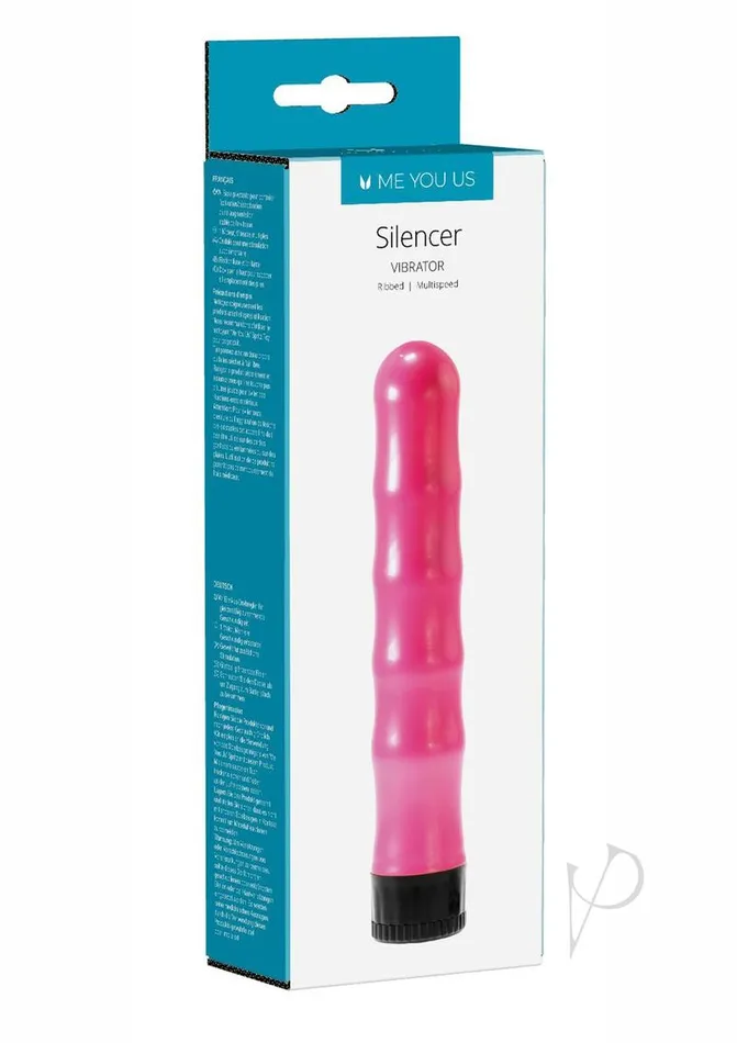 ME YOU US Silencer Rippled Vibrator Pink Me You Us Vibrators