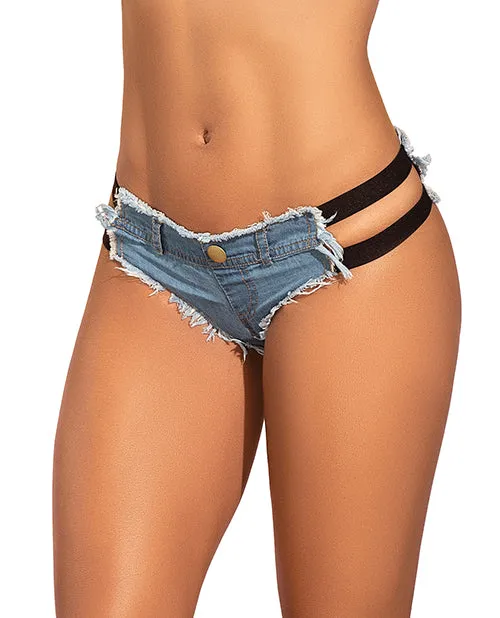 Micro Mini Shorts wBlack Stripes Light Chambray MD Mapale Anal