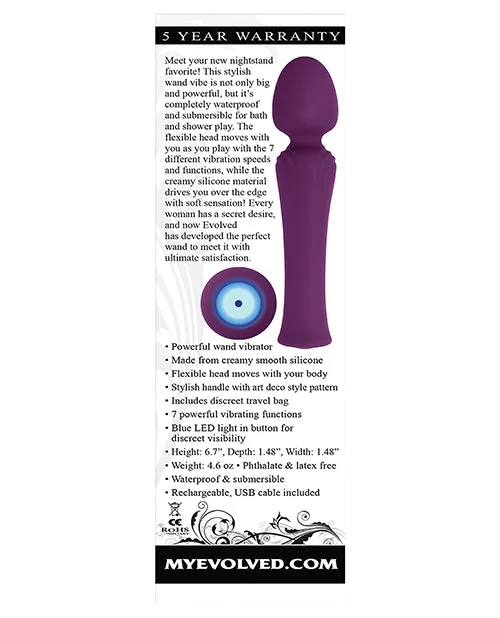 My Secret Wand Rechargeable Silicone Wand Massager Purple Evolved Vibrators