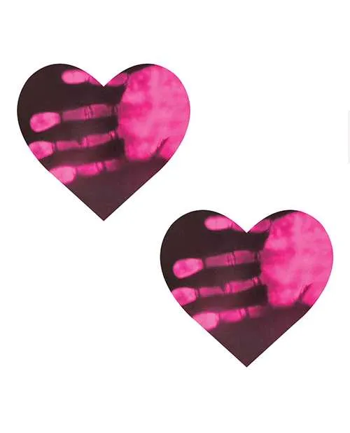 Neva Nude Temperature Reactive Heart Pasties Neon Pink Neva Nude Vibrators