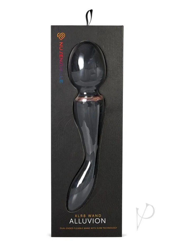 Nu Sensuelle XLR8 Alluvion Silicone Rechargeable Wand Massager Black Rose Gold Nu Sensuelle Vibrators Nu Sensuelle XLR8 Alluvion Silicone Rechargeable Wand Massager Black Rose Gold Nu Sensuelle Vibrators