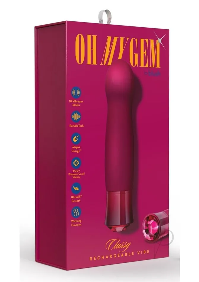 Oh My Gem Classy Rechargeable Silicone Vibrator Garnet Red Oh My Gem Female Sex Toys Oh My Gem Classy Rechargeable Silicone Vibrator Garnet Red Oh My Gem Female Sex Toys