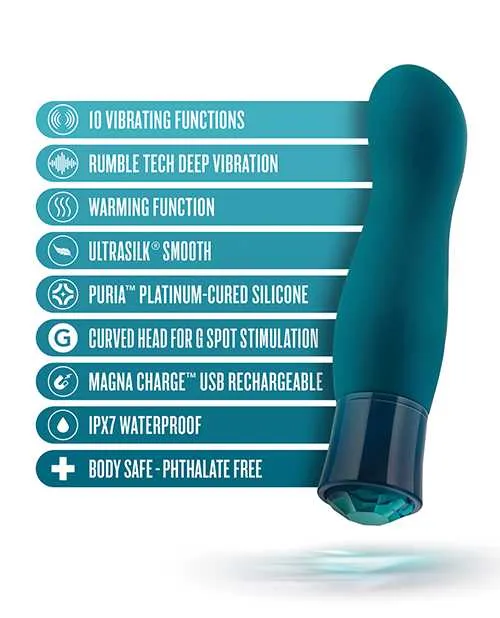 Oh My Gem Fierce Rechargeable Silicone Vibrator Blue Topaz Oh My Gem Female Sex Toys