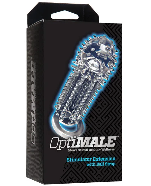 OptiMALE Stimulator Extension with Ball Strap Clear Opti Male Male Sex Toys OptiMALE Stimulator Extension with Ball Strap Clear Opti Male Male Sex Toys