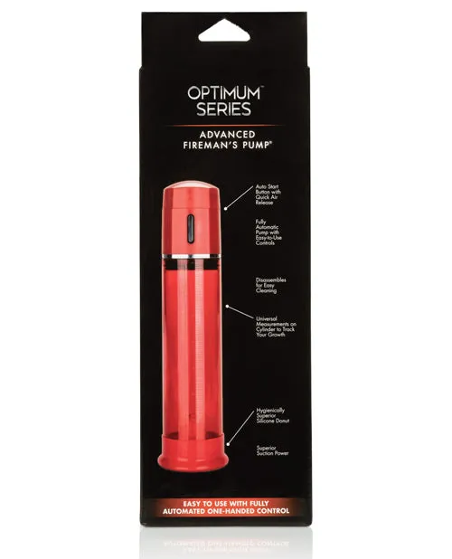 Optimum Series Male Sex Toys Advanced Firemans Pump Fully Automated OneHand Control Penis Pump Red
