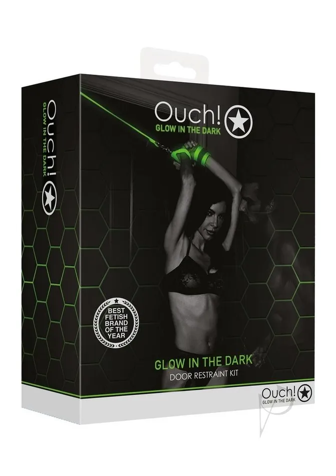 Ouch Dildos Ouch Door Restraint Kit Glow in the Dark Green