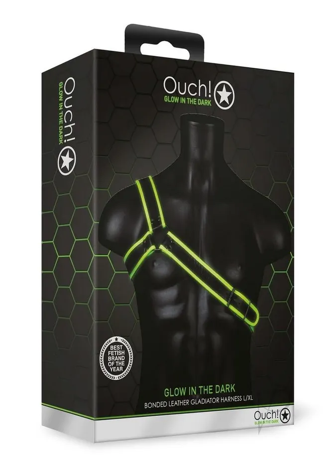Ouch Gladiator Harness Glow in the Dark LargeXLarge Green Ouch Female Sex Toys Ouch Gladiator Harness Glow in the Dark LargeXLarge Green Ouch Female Sex Toys