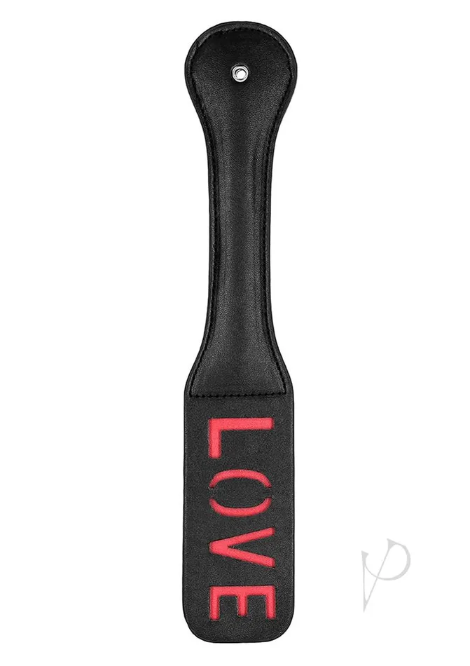 Ouch Leather Paddle Love Black Ouch Anal