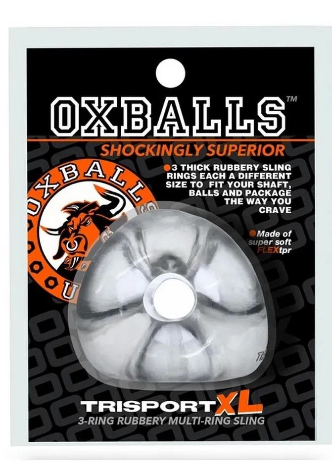 Oxballs Male Sex Toys TriSport XL Thicker 3Ring Sling Clear