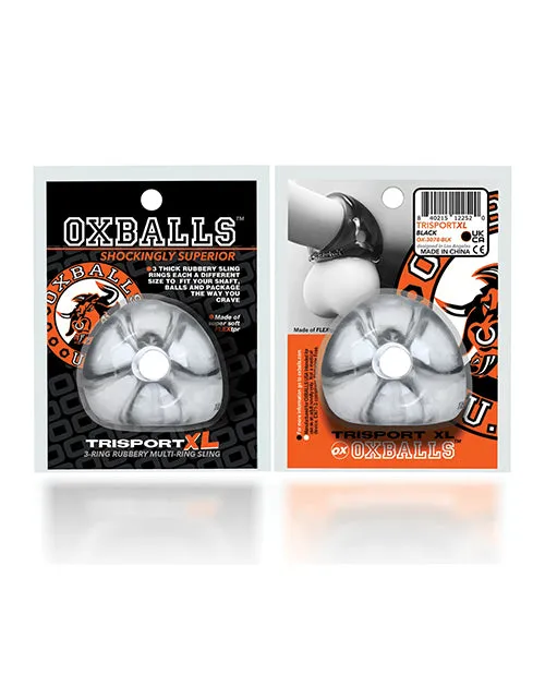 Oxballs Male Sex Toys TriSport XL Thicker 3Ring Sling Clear