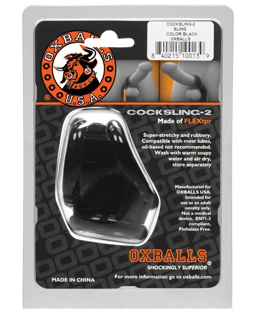 Oxballs Oxballs Cocksling2 Cock and Ball Ring Black Male Sex Toys