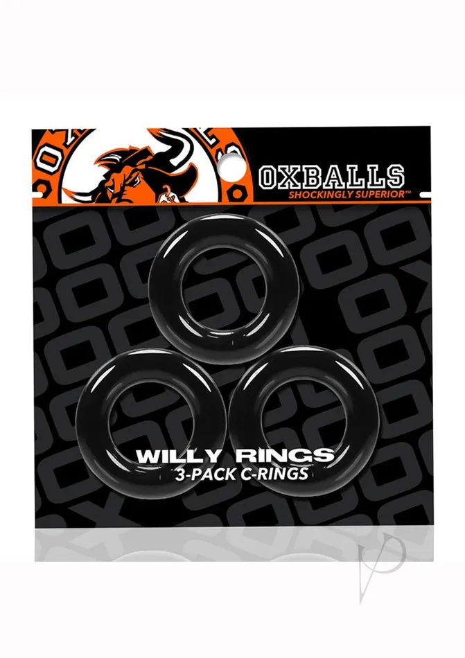 Oxballs Willy Rings Cock Ring 3 pack Black Oxballs Male Sex Toys