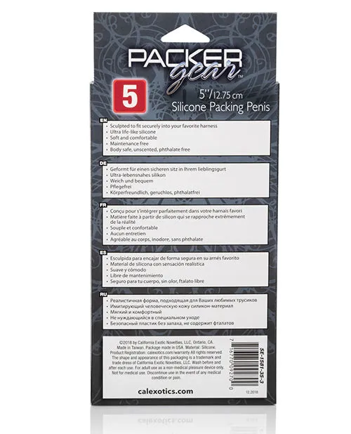 Packer Gear Male Sex Toys Packer Gear Silicone Packing Penis 5in Chocolate