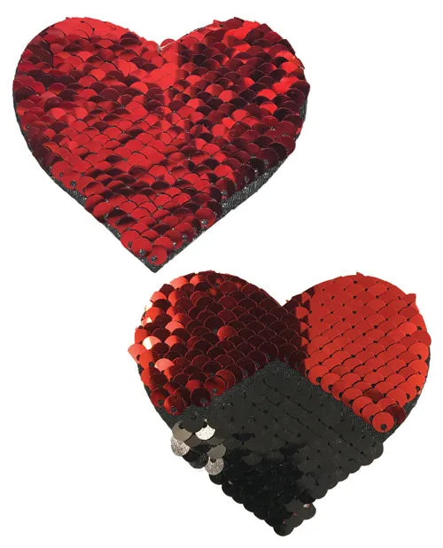Pastease Premium Color Changing Flip Sequins Hearts RedBlack OS Pastease Anal Pastease Premium Color Changing Flip Sequins Hearts RedBlack OS Pastease Anal