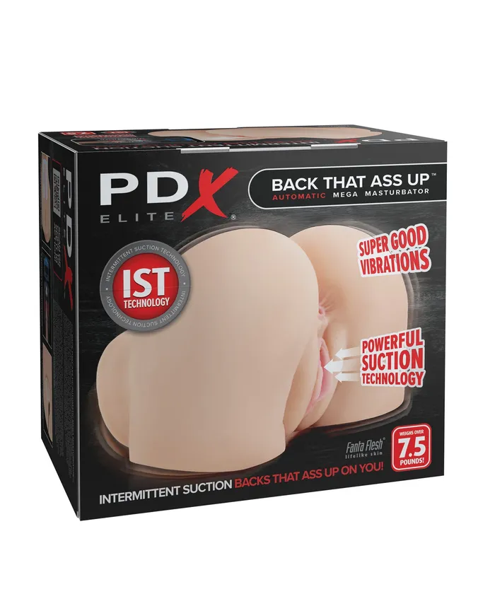 PDX Elite Back That Ass Up Automatic Rechargeable Mega Masturbator Vanilla Pdx Elite Male Sex Toys