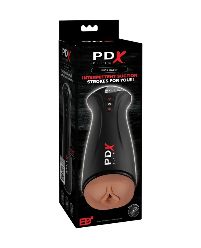 PDX Elite FuckGasm Rechargeable Male Masturbator BlackCaramel Pdx Elite Male Sex Toys PDX Elite FuckGasm Rechargeable Male Masturbator BlackCaramel Pdx Elite Male Sex Toys