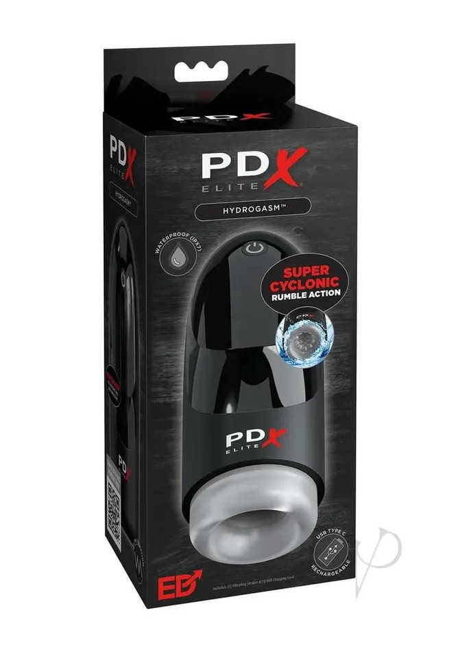 PDX Elite Hydrogasm Rechargeable Masturbator Black Pdx Elite Male Sex Toys PDX Elite Hydrogasm Rechargeable Masturbator Black Pdx Elite Male Sex Toys