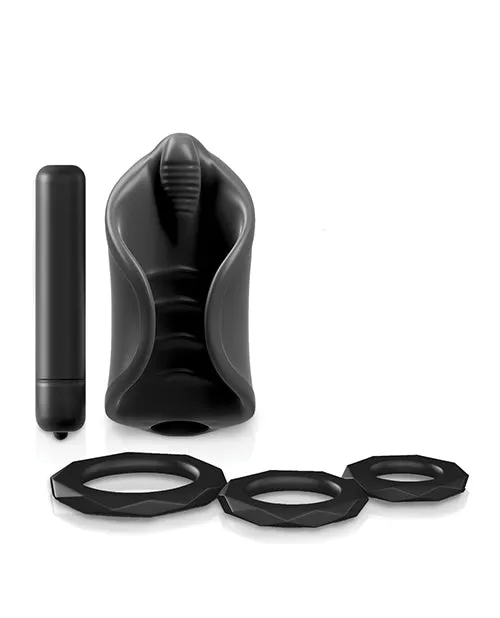Pdx Elite Male Sex Toys PDX Elite Vibrating Silicone Stimulator Masturbator with Bullet Black