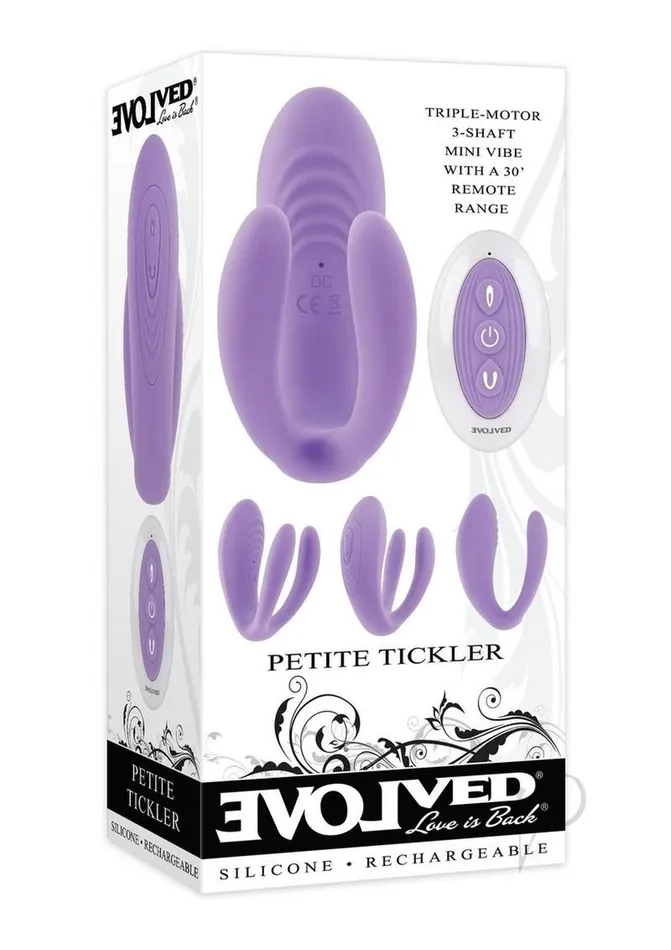 Petite Tickler Rechargeable Silicone Triple Stimulating Mini Vibrator with Remote Control Lavender Evolved Female Sex Toys Petite Tickler Rechargeable Silicone Triple Stimulating Mini Vibrator with Remote Control Lavender Evolved Female Sex Toys