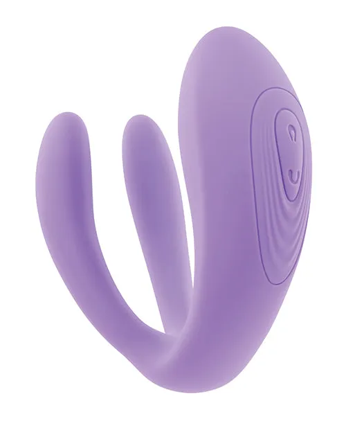 Petite Tickler Rechargeable Silicone Triple Stimulating Mini Vibrator with Remote Control Lavender Evolved Female Sex Toys