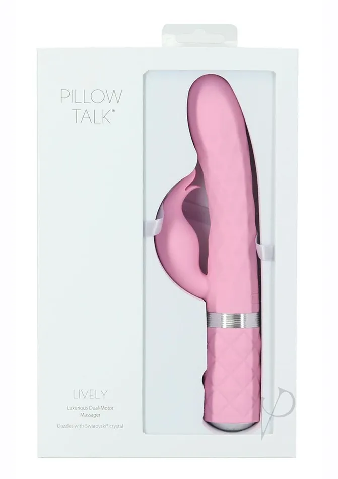 Pillowtalk Female Sex Toys Pillow Talk Lively Silicone Rechargeable Dual Motor Massager with Swarovski Crystal Pink Pillowtalk Female Sex Toys Pillow Talk Lively Silicone Rechargeable Dual Motor Massager with Swarovski Crystal Pink
