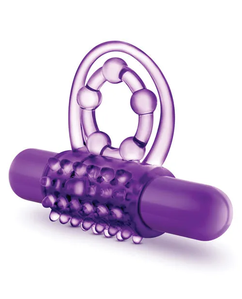 Play with Me The Player Vibrating Double Strap Cock Ring Purple Play With Me By Blush Couples