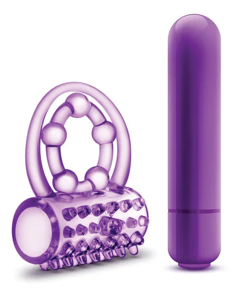 Play with Me The Player Vibrating Double Strap Cock Ring Purple Play With Me By Blush Couples