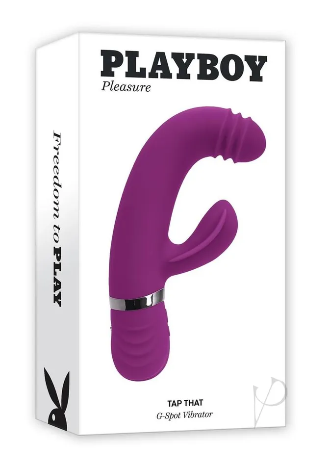 Playboy Female Sex Toys Playboy Tap That Rechargeable Silicone Vibrator with Clitoral Stimulator Purple Playboy Female Sex Toys Playboy Tap That Rechargeable Silicone Vibrator with Clitoral Stimulator Purple