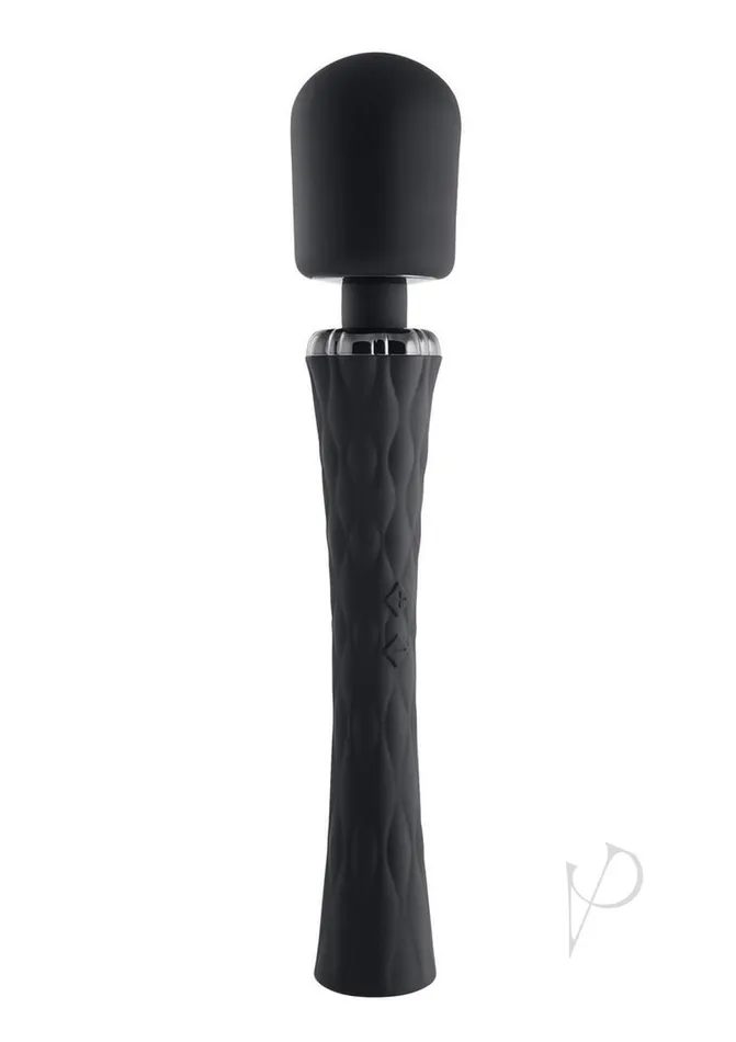 Playboy Playboy Royal Rechargeable Silicone Vibrating Massage Wand Black Female Sex Toys