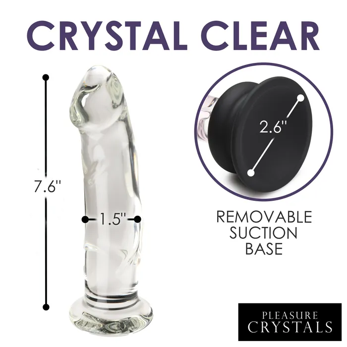 Pleasure Crystals Female Sex Toys Glass Dildo with Silicone Base