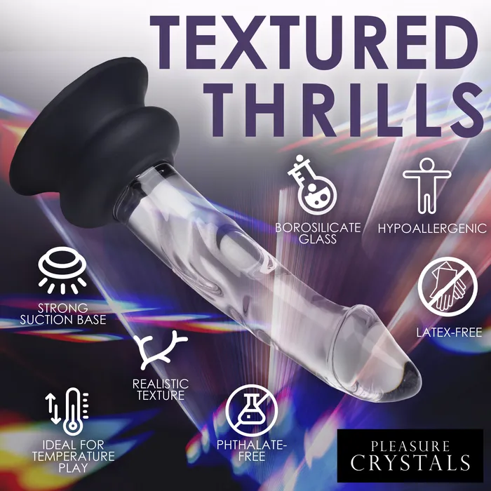 Pleasure Crystals Female Sex Toys Glass Dildo with Silicone Base