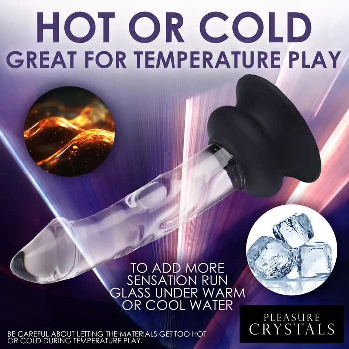 Pleasure Crystals Female Sex Toys Glass Dildo with Silicone Base