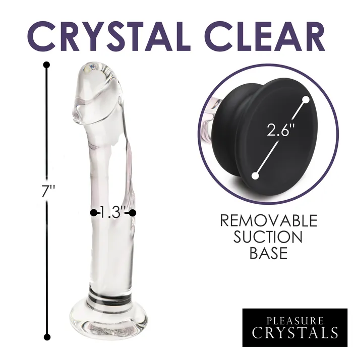 Pleasure Crystals Female Sex Toys Glass Dildo with Silicone Base