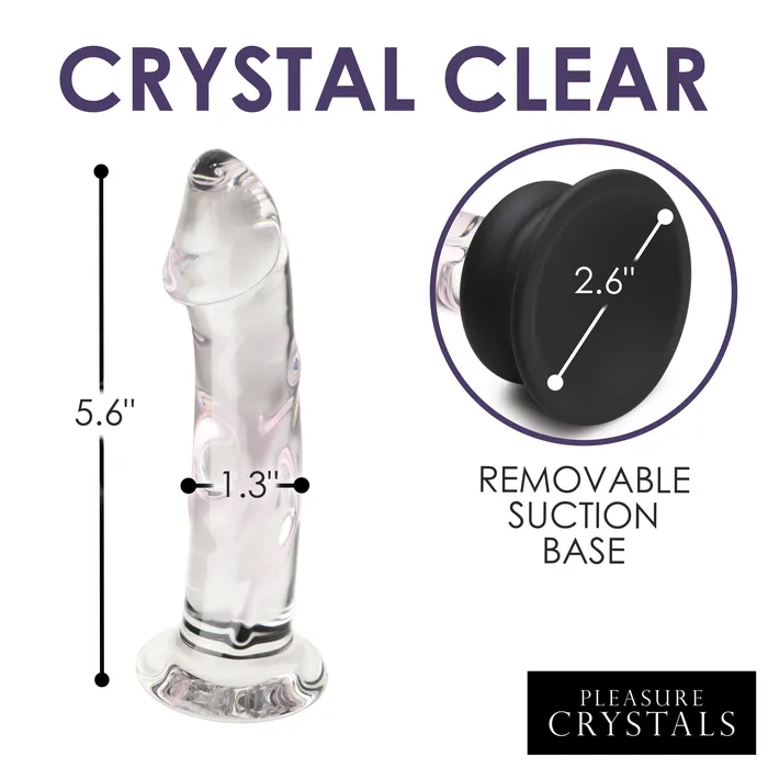 Pleasure Crystals Female Sex Toys Glass Dildo with Silicone Base