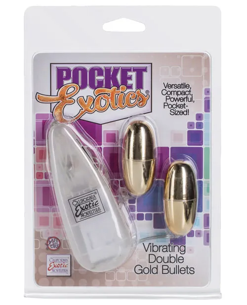 Pocket Exotics Vibrating Double Gold Bullets with Wired Remote Control Gold Pocket Exotics Female Sex Toys Pocket Exotics Vibrating Double Gold Bullets with Wired Remote Control Gold Pocket Exotics Female Sex Toys