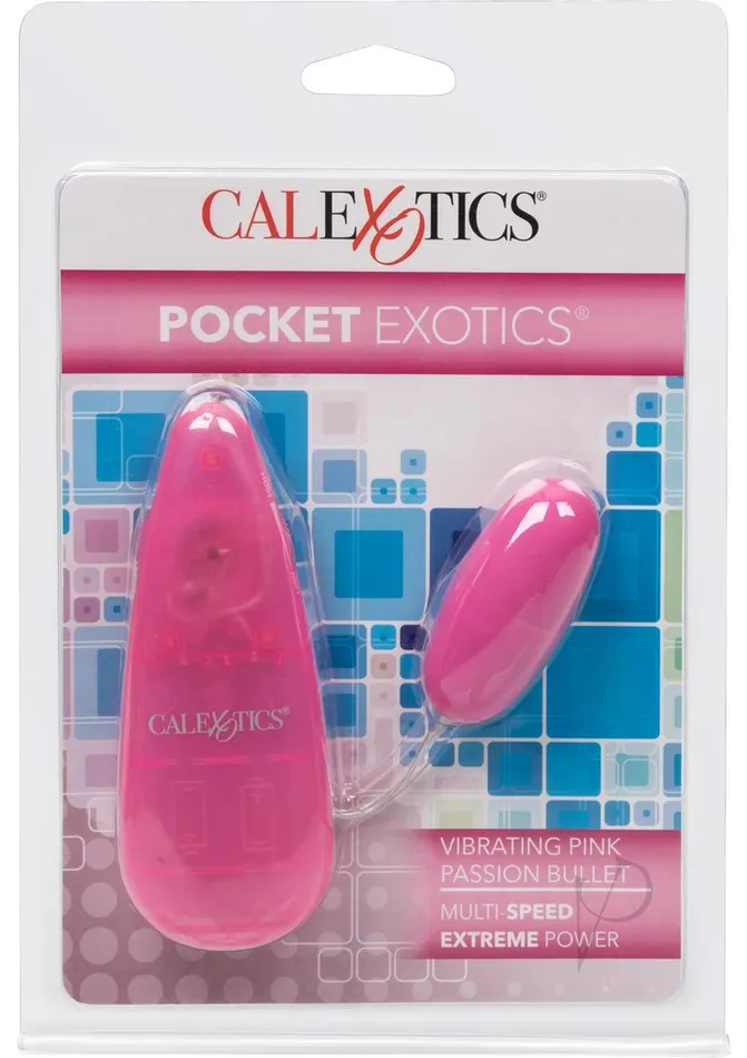 Pocket Exotics Vibrators Pocket Exotics Vibrating Pink Passion Bullet with Wired Remote Control Pink