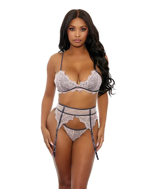 Popsi Lingerie Floral Lace Bra Cage Garter Belt GString Dusty Pink SM Vibrators Popsi Lingerie Floral Lace Bra Cage Garter Belt GString Dusty Pink SM Vibrators