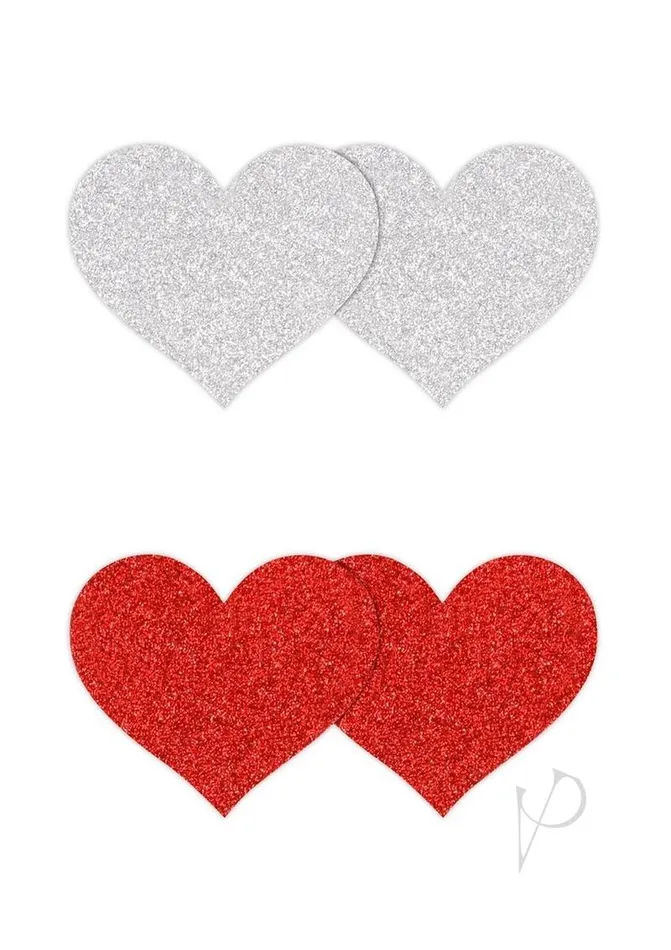 Pretty Pasties Vibrators Pretty Pasties Glitter Hearts RedSilver Pretty Pasties Vibrators Pretty Pasties Glitter Hearts RedSilver