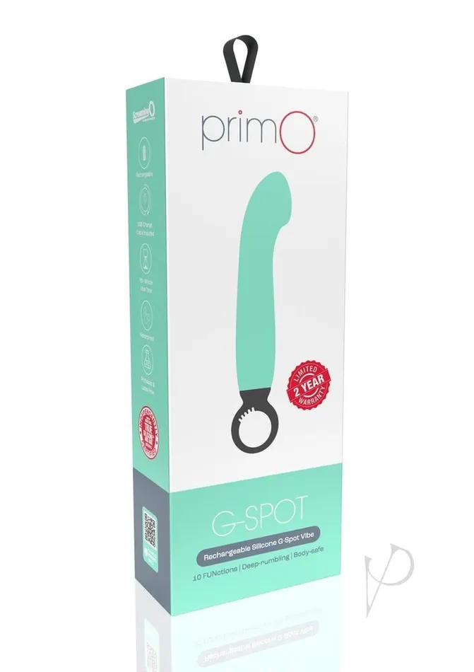 Prim O PrimO GSpot Rechargeable Silicone Vibrator Teal Female Sex Toys