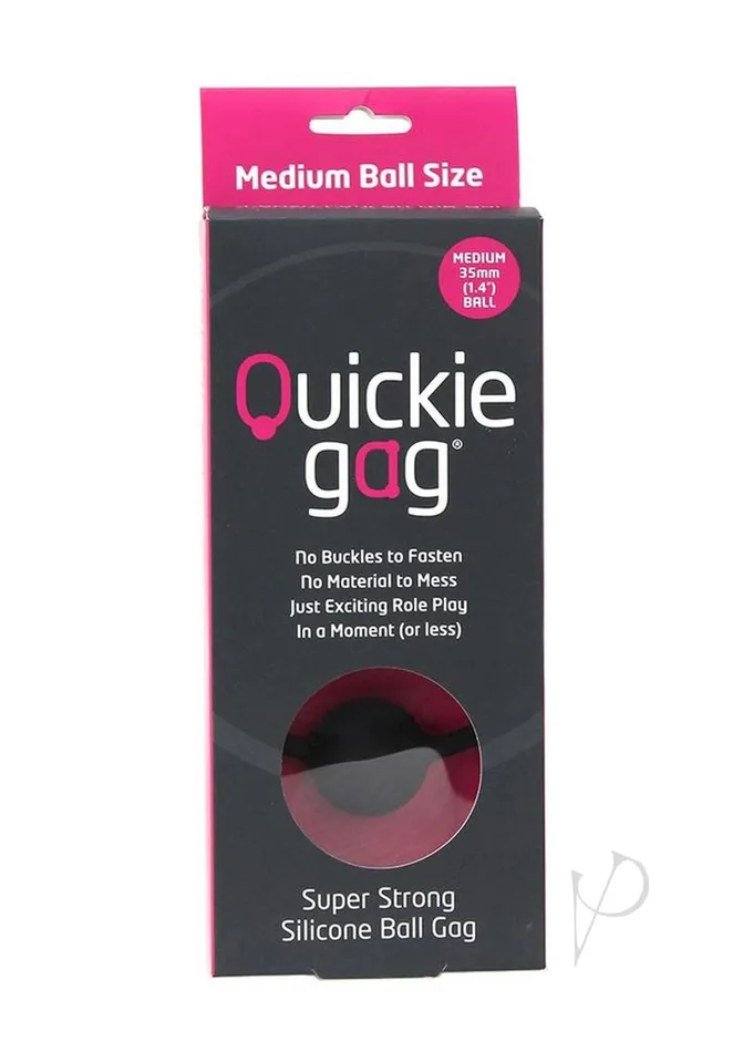 Quickie Gag Silicone Ball Gag Bondage Black Quickie Couples