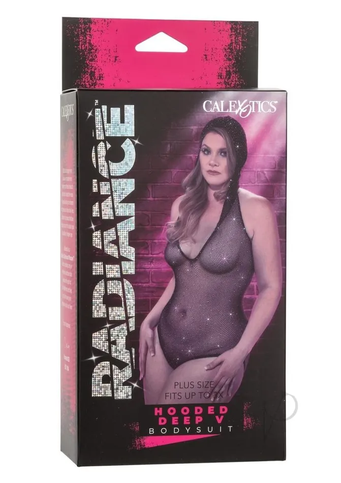 Radiance Hooded Deep V Body Suit Plus Size Black Radiance Anal